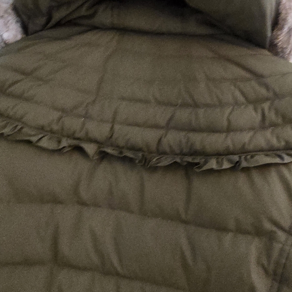 Juicy Couture Olive Puffer Jacket with Faux Fur Trim Y2k Vintage - Picture 10 of 13
